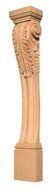 35"H x 5-3/4"W x 4"D, Hand Carved Hard Wood Leaf Fireplace Mantel Base Corbel (Zakros Design)