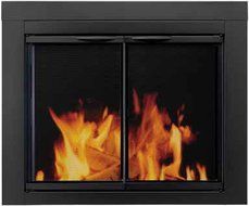 Astor Fire Screen Pwdr Steel 37.5 " W X 30 " H 30 " - 37 " W X 22.5 " - 29.5 " H Black