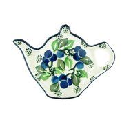 Polish Pottery Teapot Teabag Holder Boleslawiec Poland Traditional Stoneware Pattern 766-Blueberries