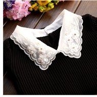 Spritech(TM) Fashion Women Thicken Basic Warm Crystal Pearl Doll Collar Long Puff Sleeve Slim Fit Velvet Sweater... N11