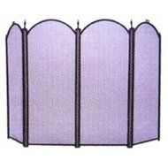 New Homebasix 0364760 4 Panel Metal Black Stove Fireplace Screen Arch 32 X 52