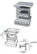 Chim-A-Lator Deluxe Top Sealing Damper 8" x 13" Stainless Steel (part# 050813)