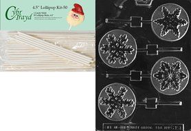 Cybrtrayd C151 Assorted Snowflakes Lolly Life of the Party Chocolate Candy Mold with Exclusive Cybrtrayd Copyrighted... N2