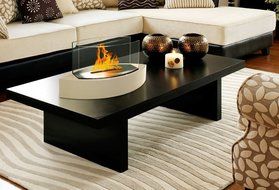 Anywhere Fireplace - Lexington Tabletop Ethanol Fireplace in Beige N2