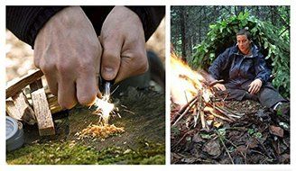 DINHAND All-Weather Emergency 2-IN-1 Fire Starter &amp; Magnesium Fuel Fire Starter - Emergency Magnesium Fire Starter... N6