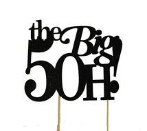 All About Details Black The Big 5OH! Cake Topper