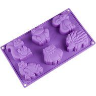 Joyi 6-Cavity Lovely Kangaroo Turtle Frog Hedgehog Silicone Cake Chocolate Soap Decoration Mold Random Color