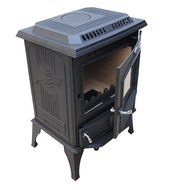 HiFlame 1,800 Square Feet 63,000BTU cast iron wood burning stove HF717U Black Paint N3