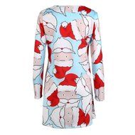 Xmas Dresses,Morecome Print Ladies Christmas Long Sleeve Party Dresses N3