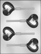 CK Products 2-1/4-Inch Heart with Rose Chocolate Mold
