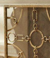 Equestrian Lodge Single Panel Flat Fireplace Screen N7