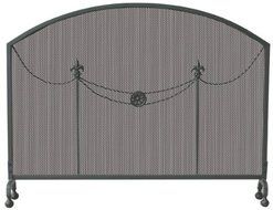Uniflame, S-1454, Single Panel Olde World Iron Fleur De Lis Screen