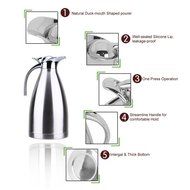Satin Finish Stainless Steel Thermal Coffee Pot, Vacuum Insulated Carafe Flask Tea Kettle, 1.5 Liter N10