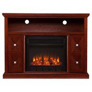 Southern Enterprises Creston Cherry Electric Fireplace Media Console N4