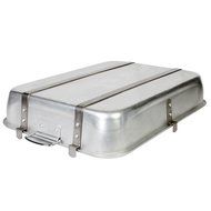 Thunder Group 18 x 24 x 4.5 Inch Double Roaster with Strap &amp; Lug