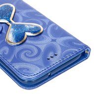 Galaxy S7 Edge Wallet Case, PHEZEN Bling Liquid Glitter Love Heart Floating 3D Hourglass Luxury Pu Leather Magnet... N20