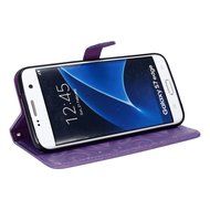 Galaxy S7 Edge Wallet Case, PHEZEN Bling Liquid Glitter Love Heart Floating 3D Hourglass Luxury Pu Leather Magnet... N21