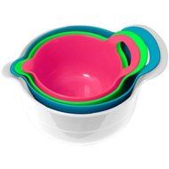 Gourmet Home Products 4-Piece Batter Bowl Set with Non-Skid Bottom (Lime)