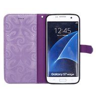 Galaxy S7 Edge Wallet Case, PHEZEN Bling Liquid Glitter Love Heart Floating 3D Hourglass Luxury Pu Leather Magnet... N22