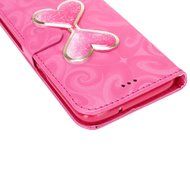 Galaxy S7 Edge Wallet Case, PHEZEN Bling Liquid Glitter Love Heart Floating 3D Hourglass Luxury Pu Leather Magnet... N25