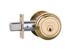 Medeco Maxum Residential Deadbolt - Single Cylinder - Bright Brass by Medeco Security Locks