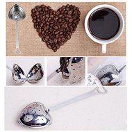 LADEY Tea Infuser Spoon Strainer Heart Shaped Stainless Steel Steeper Handle Shower