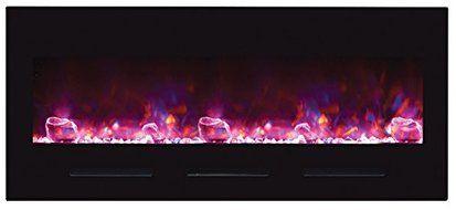 Amantii 50" Electric Fireplace with White Glass Surround - No Mood light N9
