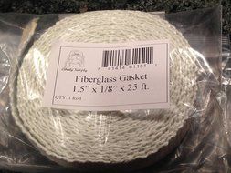 Flat Gasket Braided Fiberglass Rope 1/8" Thick x 1.5" Wide x 25' Roll. Wood Stove Door, Arch Pan, Oil Furnace
