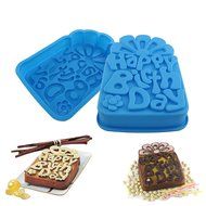 Happy Birthday Alphabet Design Silicone Mousse Cake Mould Cake Mold Silicone Flexible For Mousse Cake Breads Cornbread...