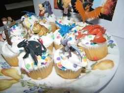 How to Train Your Dragon Set of 12 Figure Cake Toppers / Cupcake Party Favor Decorations with 9 Dragons, Hiccup...
