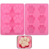 2pcs Lovely Sweet Multifunction Dog Paw Silicone Mold Ice Cube Cake Soap Cookies Chocolate Kitchen Accessories