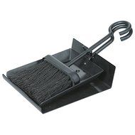 Uniflame Black Wrought Iron Fireplace Shovel, Ash Pan, And Brush Set