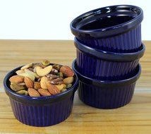 ITI Ceramic Stackable Baking Ramekins / Condiment Sauce Cups with Pan Scraper, Medium / Large, 4-Pack (6 Ounce... N11