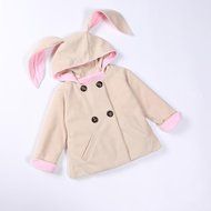 Coat,BeautyVan Baby Kid Girl Winter Clothes Rabbit Ears Jackets Hoody Coat Double Breasted Coat (5T, Beige) N2