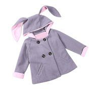 Coat,BeautyVan Baby Kid Girl Winter Clothes Rabbit Ears Jackets Hoody Coat Double Breasted Coat (5T, Beige) N3