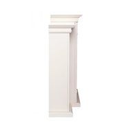 42" Electric Fireplace LED Light with Book Shelf , TV Media Stand Console, Ivory Finish N7