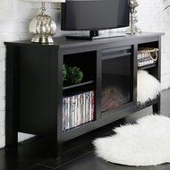 58" Espresso Wood TV Stand with Fireplace Insert W58FP18ES New N2