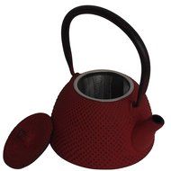 Nanbu Tekki Tetsubin Teapot Kettle w/ Stainless Steel Mesh Infuser Basket and Hand Made Pot Stand, DeepGreen