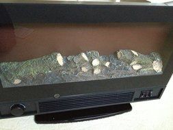 22" Contemporary Electric Fireplace with Remote &amp; Stand By Solaire