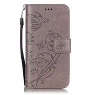 iPhone 7 Case,PHEZEN Embossed Flower Butterfly PU Leather iPhone 7 Wallet Case [Magnetic Closure] [Credit Card... N10