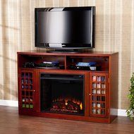 Amelia 48 in. Contemporary Freestanding Portable Indoor Electric Media Fireplace Heater in Mahogany Brown, Modern... N7