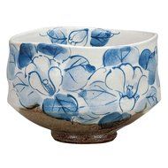 Japanese Matcha Bowl Camellia Kutani Yaki(ware)