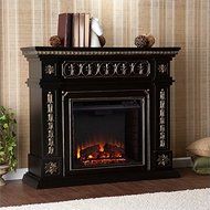 Pemberly Row Electric Fireplace in Black Finish