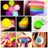 TuangShop Silicone Cup cake Tool Bakeware Baking Pastry 7CM 12pcs 6 Colors N2