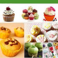TuangShop Silicone Cup cake Tool Bakeware Baking Pastry 7CM 12pcs 6 Colors N3