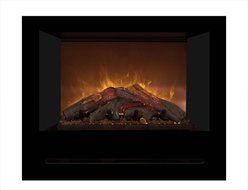 Modern Flames Home Fire Series Electric Fireplace with Log Set and Black Glass Side Panels, 36-Inch N7