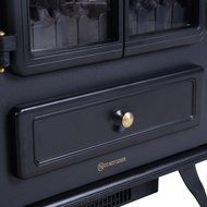 1500W Free Standing Electric Fireplace Heater Fire Flame Stove Wood Adjustable N4
