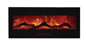 Amantii 50" Electric Fireplace with Black Glass Surround - No Mood light N2