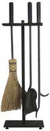 Ironhaus Hand Forged Fireplace Tool Set in Natural Finish, Contemporary Design, 7" L x 32" H x 10" W, Black