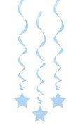 Hanging Star Decorations, 26&quot;, Light Blue, 3 Count N6